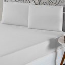 Ver imagem 1 de Jogo de Lençol Casal Padrão Malha 100% Algodão 3 Peças - Branco