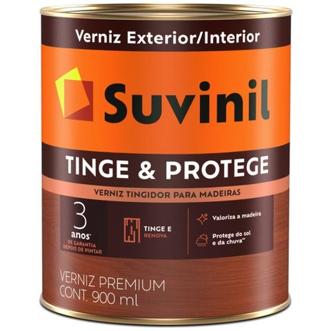 Verniz Tingidor Tinge & Protege 900ml Imbuia - 57419073 - Suvinil Verniz 0,9l Tingidor Imbuia
