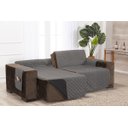 Ver imagem 3 de Protetor Matelado Sofá Retrátil Assento 1,80m Cinza/Preto