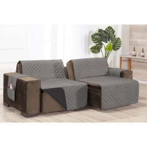 Protetor Matelado Sofá Retrátil Assento 1,80m Cinza/Preto