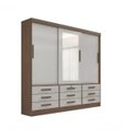 Ver imagem 1 de Guarda Roupa Meridian 3 Portas Castanho/Off D Doro Móveis