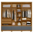 Ver imagem 2 de Guarda Roupa Casal 6 Portas com Espelho 3 Gavetas Freijó - Cinza Amazonas - Moval