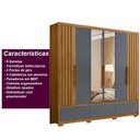 Ver imagem 4 de Guarda Roupa Casal 6 Portas com Espelho 3 Gavetas Freijó - Cinza Amazonas - Moval