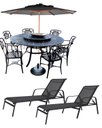 Ver imagem 1 de Jogo com Mesa Giratória e 6 Cadeiras Piscina e Jardim + Guarda Sol com Base