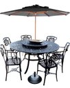 Ver imagem 3 de Jogo com Mesa Giratória e 6 Cadeiras Piscina e Jardim + Guarda Sol com Base