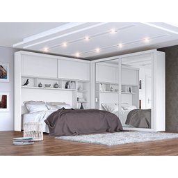 Guarda Roupa Conjugado Casal Espelhado - Firenze-Branco - Móveis Europa - 1