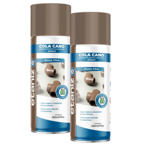 Kit 2 Adesivo Plastico Pvc Cola Cano Água Fria Etaniz 250ml