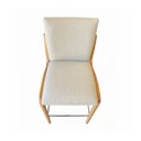 Ver imagem 5 de Kit 2 Banqueta Aura Alta Madeira Maciça E Linho 28 Areia Design Moderno Conforto Com Apoio Para Pés 