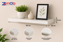 Ver imagem 3 de Kit 3 Prateleiras MDF Branco 60x20cm com Suporte Invisível por Quê?