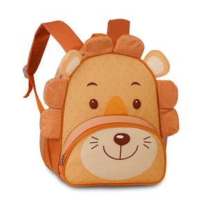 MOCHILA INFANTIL ESCOLAR LEÃOZINHO URSINHO BICHINHOS UNISSEX:Laranja