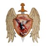Adorno Escudo de Parede Espada São Miguel Arcanjo Madeira - 1