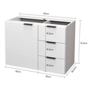 Ver imagem 3 de Gabinete Mdf Armário de Banheiro 60cm sem Tampo/cuba Gavetas Lado Direito Puxador Dourado