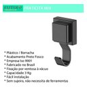 Ver imagem 6 de Gancho Multiuso Plástico com Ventosa Forte Preto Future