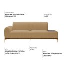 Ver imagem 3 de Sofá Molino 3 Lugares 180cm C/mesa Auxiliar Esquerdo Pés Ouro.f Bouclé Camel - Nexta Casa