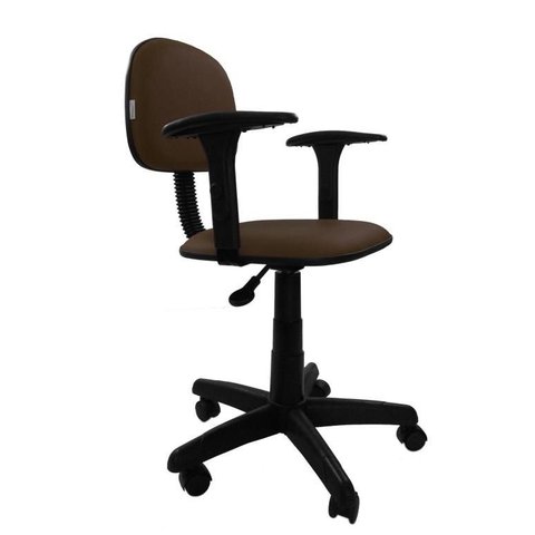Cadeira Secretaria Giratoria Polo com Braco Regulavel - Couro SinteticoCorano - Marrom