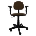Ver imagem 2 de Cadeira Secretaria Giratoria Polo com Braco Regulavel - Couro SinteticoCorano - Marrom
