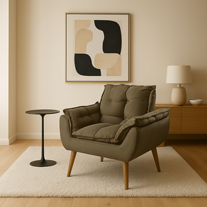 Poltrona Luxo para Recepção Sala Espera Clínica:capuccino