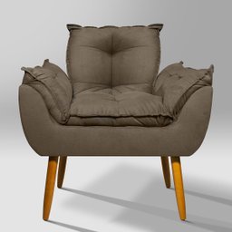 Poltrona Luxo para Recepção Sala Espera Clínica:capuccino - 3