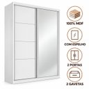 Ver imagem 4 de Guarda Roupa Casal 100% MDF com Espelho Angra Branco Bianchi