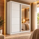Ver imagem 6 de Guarda Roupa Casal 100% MDF com Espelho Angra Branco Bianchi