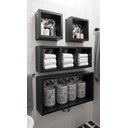 Ver imagem 1 de Nicho Organizador Prateleira Mdf para Decoração Kit 04 Peças - Preto Tx