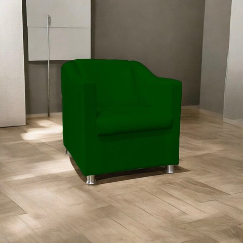 Poltrona Decorativa Tillak Tilla em Suede para Sala de Estar, Consultório e Recepção - Verde