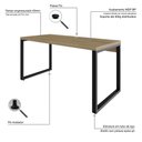 Ver imagem 5 de Mesa Diretor 150x70x75cm Yon YOME7150 Vermont Oak - Est.Preta