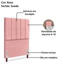 Ver imagem 4 de Cabeceira Solteiro 90 Cm com Frame Carla Suede Rosa Artte