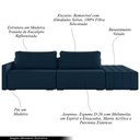 Ver imagem 3 de Sofá Ilha Modulado Milos 232cm Puff Lateral Veludo Azul Marinho G33 - Gran Belo