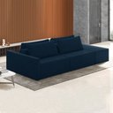Ver imagem 1 de Sofá Ilha Modulado Milos 232cm Puff Lateral Veludo Azul Marinho G33 - Gran Belo