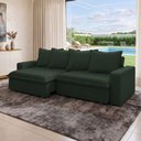 Ver imagem 4 de Sofá Retrátil Reclinável para Sala de Estar Living 195cm Vêneto F04 Veludo Verde - Lyam Decor