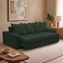 Ver imagem 3 de Sofá Retrátil Reclinável para Sala de Estar Living 195cm Vêneto F04 Veludo Verde - Lyam Decor