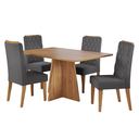 Ver imagem 2 de Conjunto Sala de Jantar Talento Mesa 120x80cm e 4 Cadeiras Iza Mel/cinza - Casa Giulia