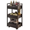 Carrinho Organizador Fruteira 3 Prateleiras Industrial Liss M24 Preto/preto - Mpozenato - 1