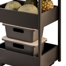 Carrinho Organizador Fruteira 3 Prateleiras Industrial Liss M24 Preto/preto - Mpozenato - 6