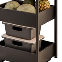 Ver imagem 6 de Carrinho Organizador Fruteira 3 Prateleiras Industrial Liss M24 Preto/preto - Mpozenato