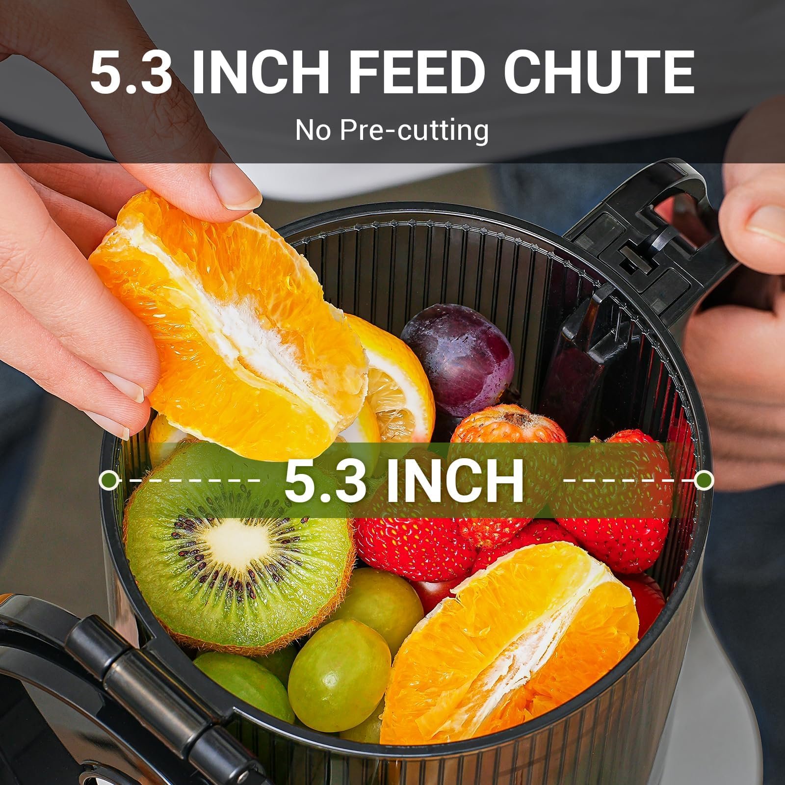 Amzchef Espremedor Automático com 250w para Frutas e Vegetais (cinza) - 2