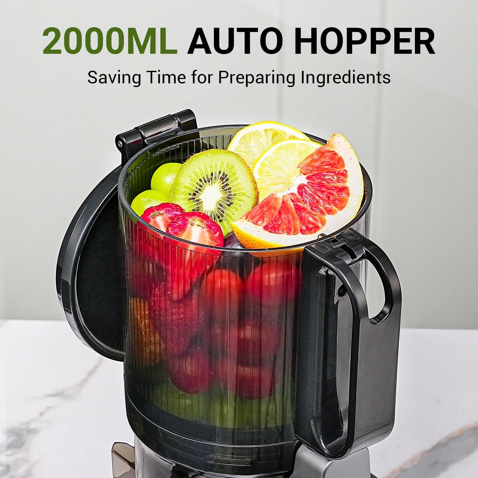 Amzchef Espremedor Automático com 250w para Frutas e Vegetais (cinza) - 3