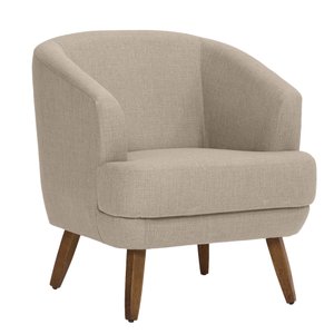 Poltrona Dekorien Tamara Mescla Bege Decoração Alto Acabamento
