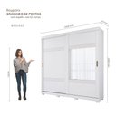 Ver imagem 3 de Guarda Roupa Gramado 2 Portas Correr com 2 Espelhos e Pés