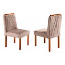 Ver imagem 3 de Conjunto Sala de Jantar Mesa 4 Cadeiras Veludo Lisy Tampo C/vidro 120x90 Mundial Móveis