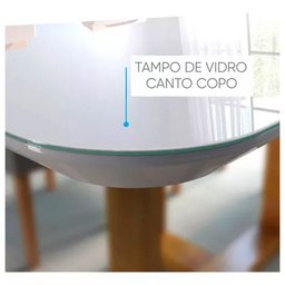 Conjunto Sala de Jantar Mesa 4 Cadeiras Veludo Lisy Tampo C/vidro 120x90 Mundial Móveis - 4