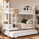 Ver imagem 1 de Treliche Solteiro Madeira Maciça Eucalipto com Cama Auxiliar:Branco
