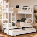 Ver imagem 4 de Treliche Solteiro Madeira Maciça Eucalipto com Cama Auxiliar:Branco