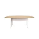 Ver imagem 4 de Mesa de Reunião Orgânica 2m Pés Painel Escritório F5 Office Cor:Macadâmia com Branco
