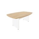 Ver imagem 2 de Mesa de Reunião Orgânica 2m Pés Painel Escritório F5 Office Cor:Macadâmia com Branco