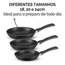 Ver imagem 2 de Kit 3 Frigideiras Basic Ø18/ø20/ø24 Preto - Rochedo