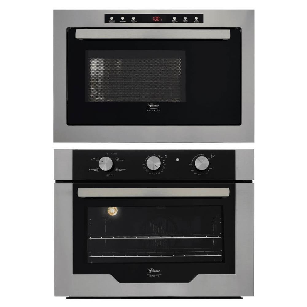 Kit Forno Elétrico Fischer Infinity Embutir 50l 5 Funções Inox + Micro ...