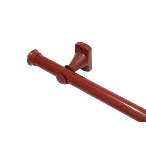 Kit Varão para Cortina 2,0mts Mogno 28mm Compacto Sala / Quarto