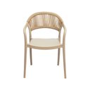 Ver imagem 6 de Cadeira com Braço Área Externa Juna Or Design Polipropileno Fendi Encosto Corda Ratan Sintético